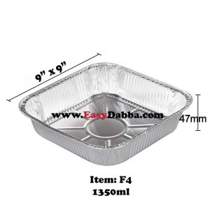 1350ml disposable square take out box aluminum foil food container and lids