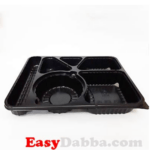 5 Compartment Black Food Packaging Tray