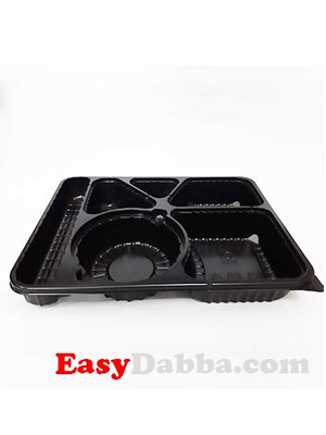 5 Compartment Black tray