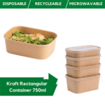 kraft rectangular container 750ml