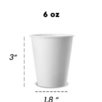 6 oz White Paper Cups