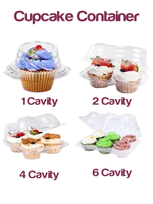 Cupcake containers 1 to 6  cavities