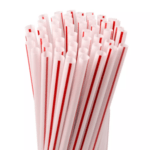 Plastic Drinking Red Striped Jumbo Straw