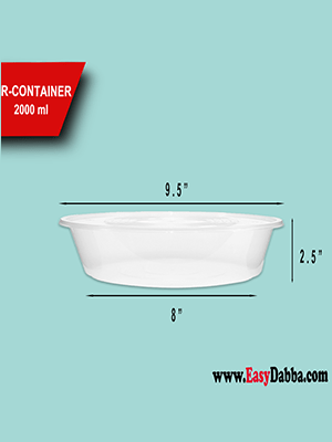 2000 ml Round Plastic Food Containers